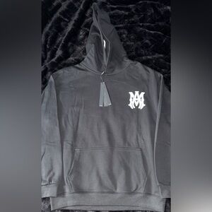 AMIRI Black Hoodie with White Logo